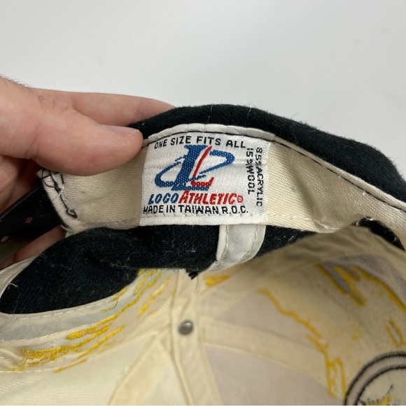 Vintage Pittsburgh Steelers Hat Adult OS Black White Splash Logo Athletic 90s - Picture 6 of 8